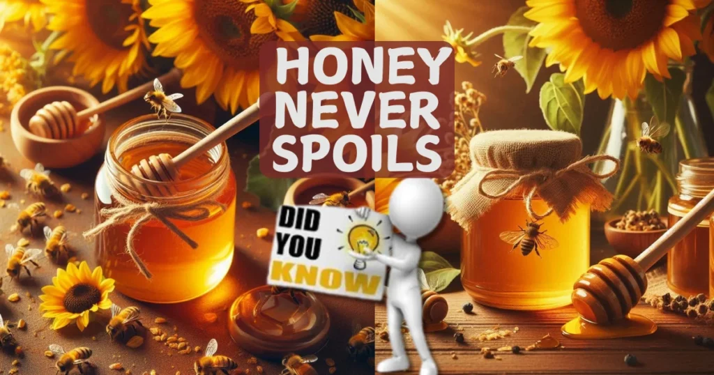 Did you know Honey never spoils. Archaeologists found pots of honey in ancient Egyptian tombs that were over 3,000 years old and still edible!